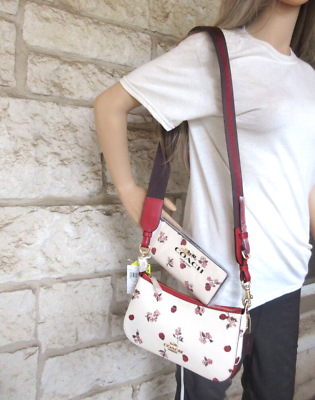 NEW Coach Jes Small Crossbody + Wallet Set Matching Ladybug Floral