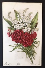 Embossed Floral PC Roses and Baby's Breath Flowers Posted 1909 1081