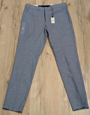 EXPRESS Mens Light Blue Extra Slim Strech Performance Dress Pants NEW 30x32