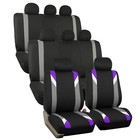 3 Row Car Seat Cover Set For SUV Minivan Purple with 8 headrests