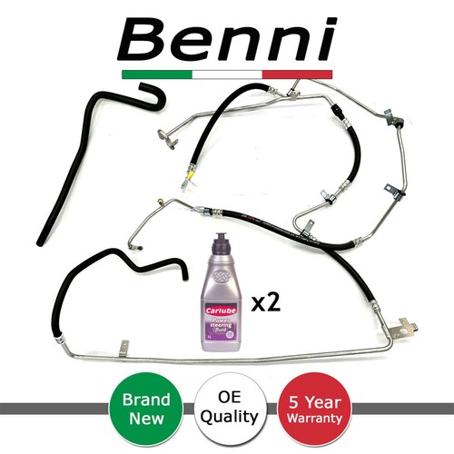 Set of 3 Power Steering Pipes + Fluid Benni Fits Vauxhall Vivaro
