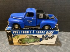1:25 ERTL VINTAGE BANK 1951 FORD F-1 TRUCK WIX FILTERS WITH EXTRA TIRES BAD BOX