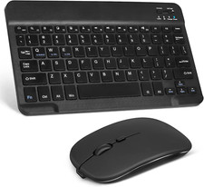Rechargeable Bluetooth Keyboard and Mouse Combo Ultra Slim Full-Size Keyboard an