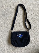 Peter Kaiser  Black Suede Small Shoulder Bag  With Jewelled Butterfly