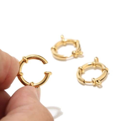 10 sets 316L stainless steel Spring Ring Clasps with hoop Eight Connectors Gold - Picture 7 of 12