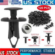 120PCS 8mm Bumper Clips Auto Car Hole Retainer Rivets Fastener Fender Push Pin