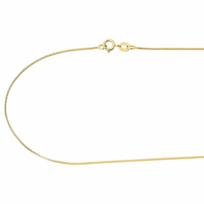 Real 10K Yellow Gold MM Box Chain Necklace 18'' 18 Inch
