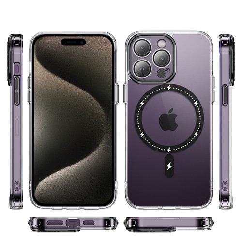Clear Case Plating Mag Safe Cover For Apple iPhone 15 Pro Max 14 13 Max NEW - Picture 3 of 16