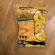 American Farm Reverse T-Post 5” Insulator 1.25-1.33 Electric Fence Yellow 25 New