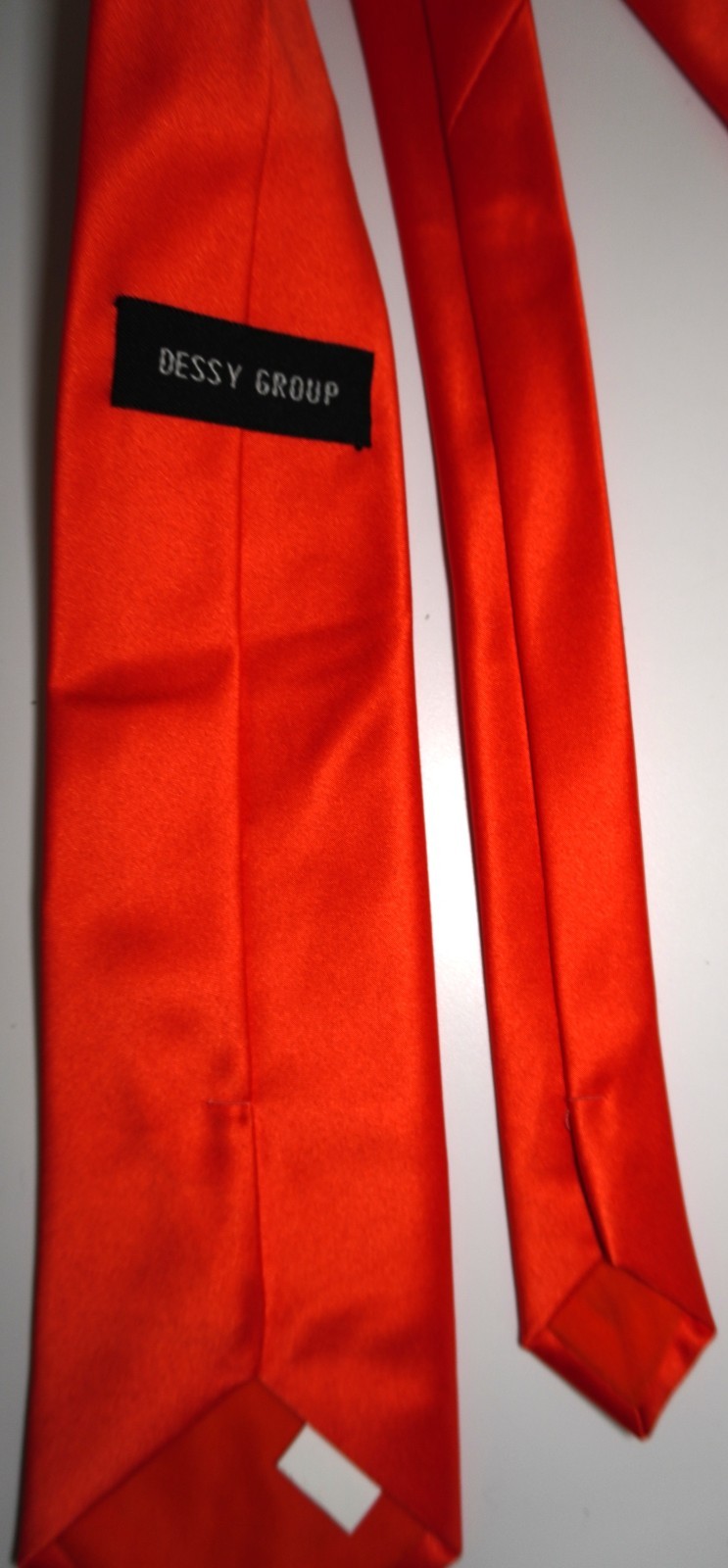 ORANGE SOLID SATIN POLYESTER NECKTIE - image 3