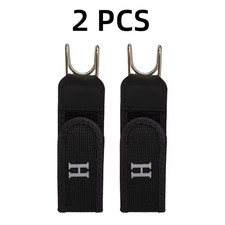 2PCS Tactical Metal Hook Elastic Belt Buckle-Less Invisible Waist Belt Closure