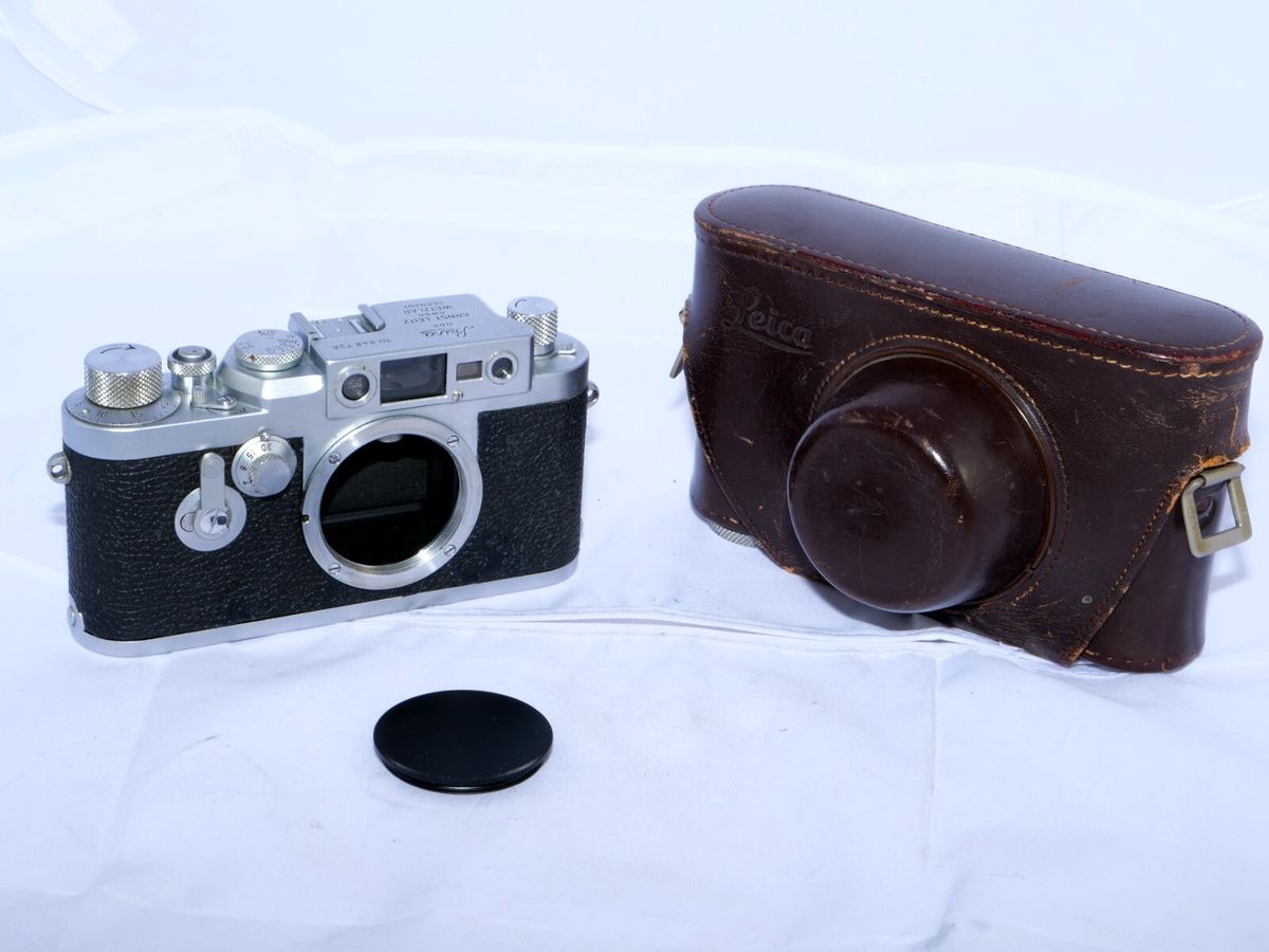 Leica IIIG Rangefinder Film Camera. Cap. Case. Leica TM Lenses