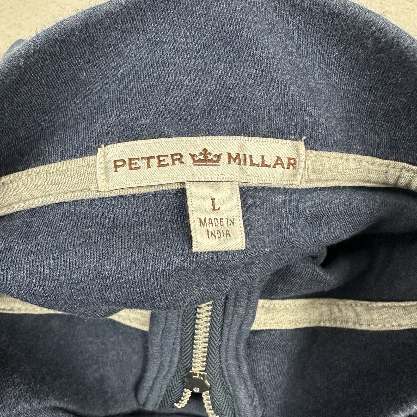 Peter Millar Sweater Men Large Blue Solid 1/4 Zip… - image 8
