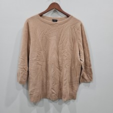 Talbots Pure Cashmere Sweater 2X Beige Minimalist Capsule Quiet Luxury Parisian