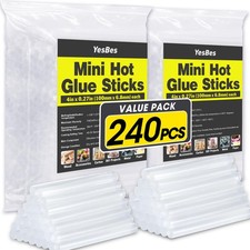 240 Pack Mini Hot Glue Sticks, 4" Long x 0.27" Diameter Sticks 240 Pcs  0.11 per gallon