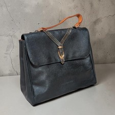 GUC EMILIO PUCCI Black Leather Top Handle Handbag H26 W30 D11cm : From JAPAN