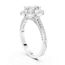 1.3 Ct Oval VVS1 D Lab Grown Diamond Minimalist Statement Ring 925 Silver U425