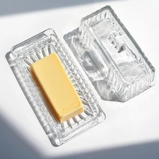 Clear Butter Dish with Lid, Kitchen Butter Keeper, BPA-Free & Dishwasher Safe