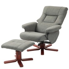 HOMCOM Recliner Chair with Footstool, Backrest Adjustable Armchair Refurbished