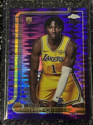 2025-26 Topps Chrome #286 Adou Thiero Purple Pulsar Refractor /75 Color Match LA