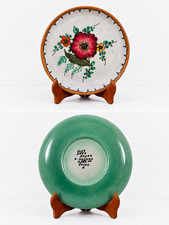 Regal Gouda 6099 Hand-painted Floral Round Ceramic Plate Green Back Regal Gouda 6099 Hand-painted Floral Round Ceramic Plate Green Back