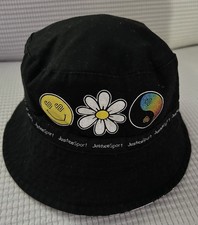 Justice Sport Bucket Hat, girls smile reversible Daisy, Paisley, Preowned