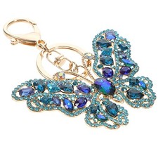 Full Diamond Crystal Butterfly Keychain Bling Keyring for Women Cute Bag
