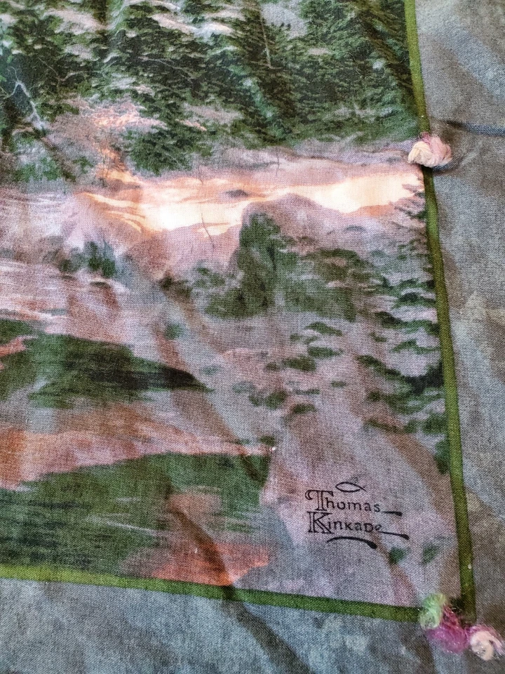 大号手工自制被子床被子 Thomas Kinkade 自然场景 88x95 — 第 4/4 张图片