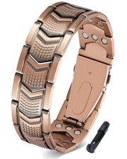 Feraco Copper Bracelet for Men 3X 8.66 inches adjustable ,