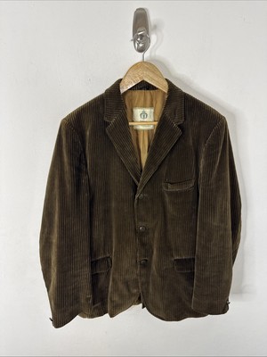 Duca Visconti Corduroy Blazer Men 38 Brown Italy Velluterie Vintage Jacket