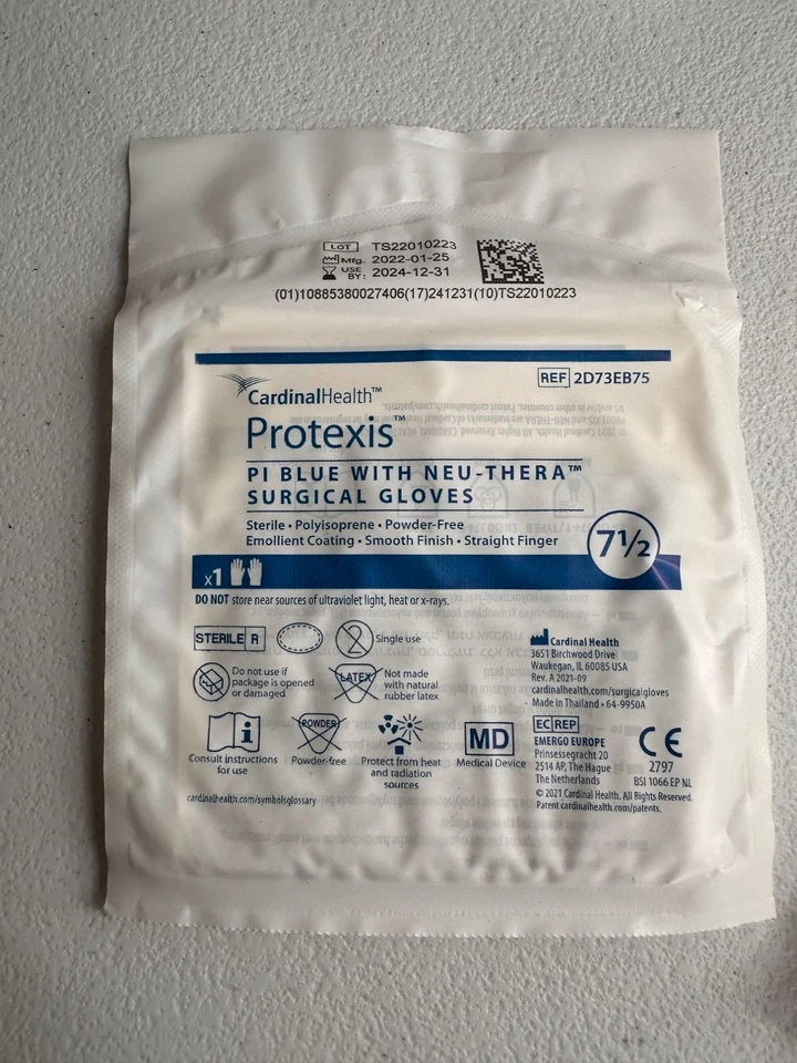 Cardinal Health Protexis Orthopaedic Surgical Gloves Sterile Powder-Free 7 & 7.5 - Image 4 of 4