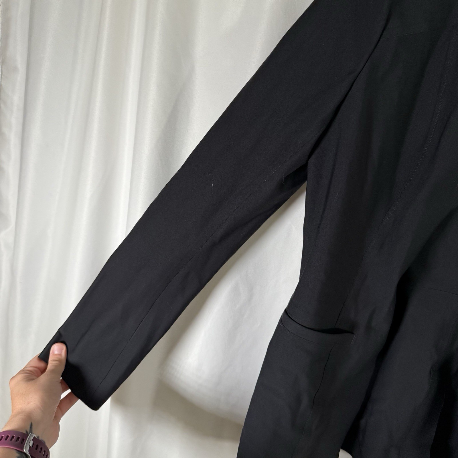 Athleta Jacket Women's 4 Solid Black Open Front P… - image 3