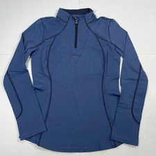 LeMieux Base Layer Womens Size US 2-10 Blue Atlantic Long Sleeve Quarter Zip