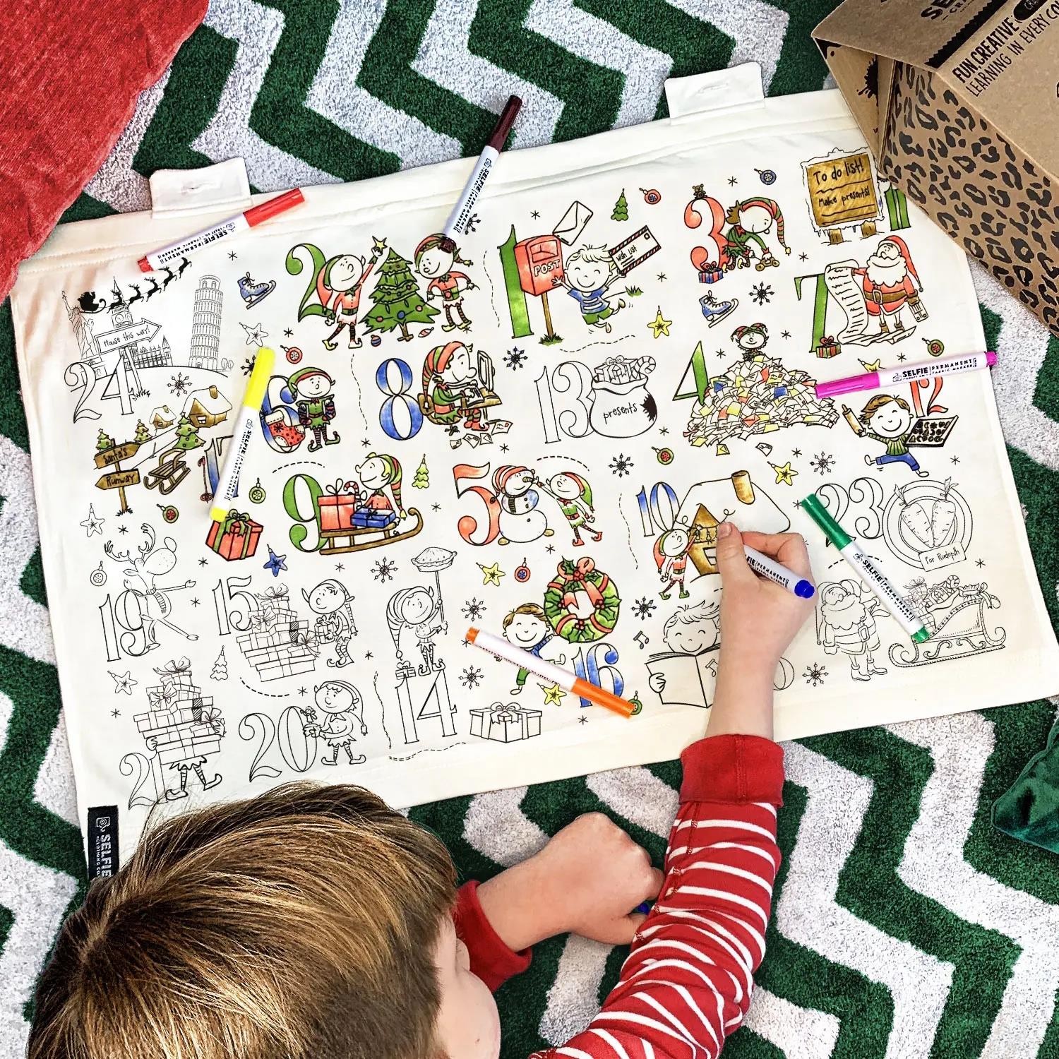 Christmas Advent Calendar Children Fabric Craft Xmas Creative Colour In Gift