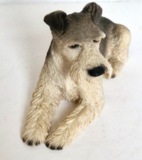 Schnauzer Puppy Dog Figurine Hand Painted Vintage '88 Resin Ornament Castagna