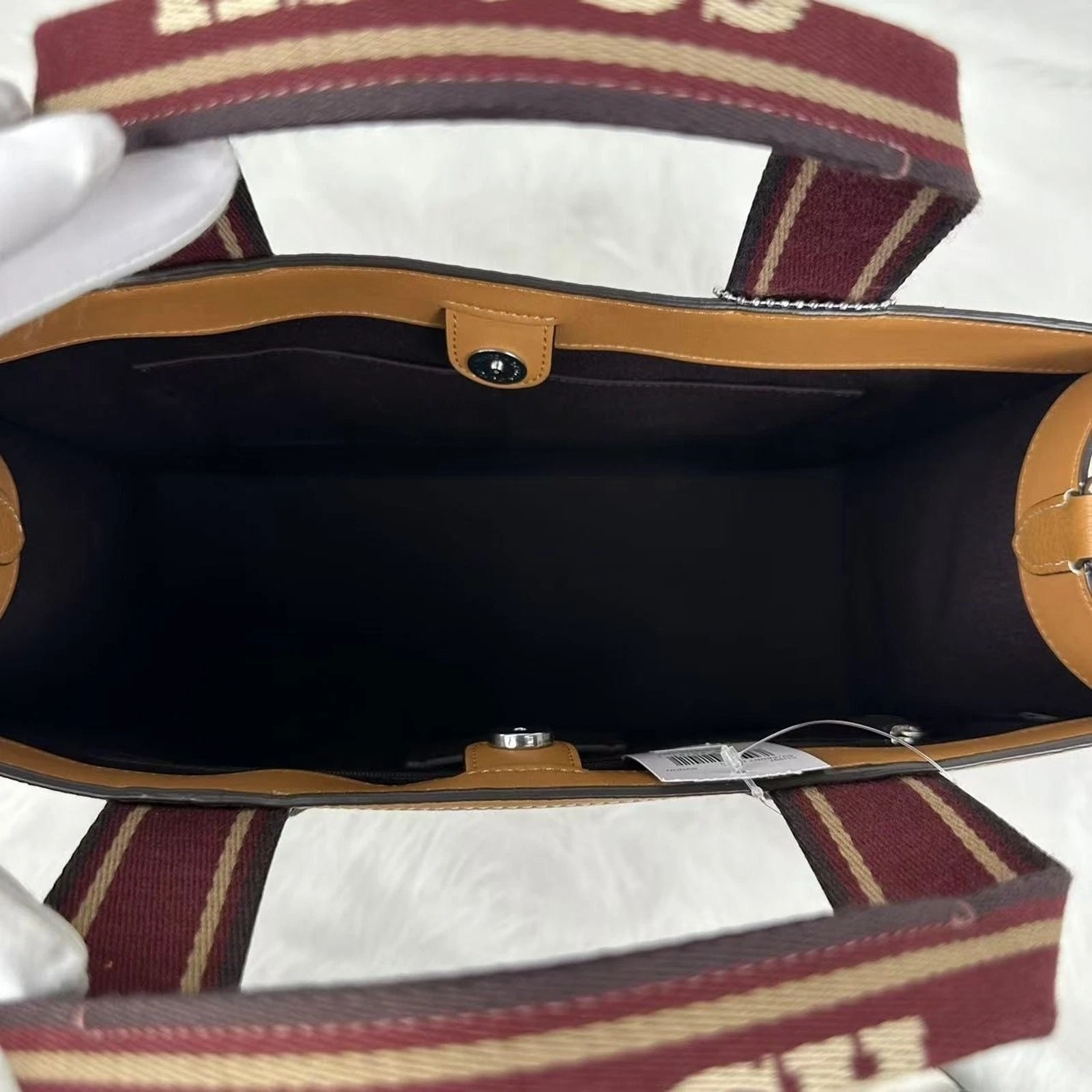 Borsa a tracolla Coach Smith Tote Bag in pelle argento Penny Multi Cu997 nuova con etichetta