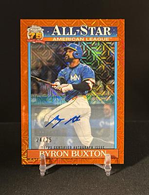 2026 Topps Chrome Byron Buxton Minnesota Twins All-Star Orange Mojo Auto /25