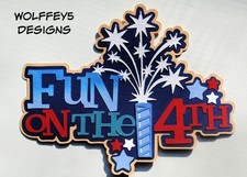 CRAFTECAFE 4TH JULY KID TITLE premade paper piecing scrapbook PIece diecut 3d