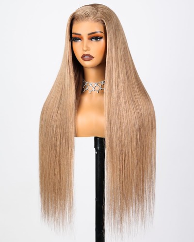 5x6 Glueless Wigs Human Hair Pre Plucked Pre Cut 220% Density Light Brown Blo...
