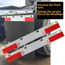 2X 24" 3" Mud Flaps Top Hanger Reflector Bracket Holder For Semi Truck Trailer;