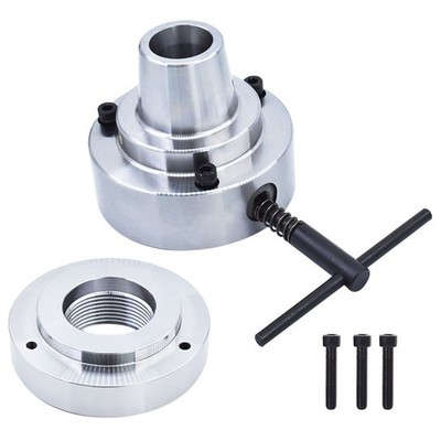 NEW 2-1/4'' x 8 Thread Chuck 5C Collet Lathe Chuck Closer W/ Semi-finished Adp