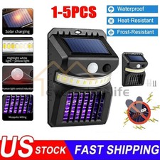 Solar Powered Mosquito Insect Killer Zapper LED Light Fly Bug Trap Pest Lamp USA