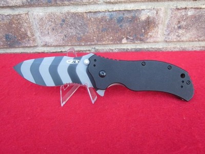 Zero Tolerance Tiger Stripe Flipper Knife Black G10 Drop Point S30V Blade NEW