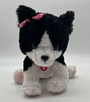 Mattel Barbie Vet Black & White Kitty Cat Plush Pink Collar Toy NO Sound Broken