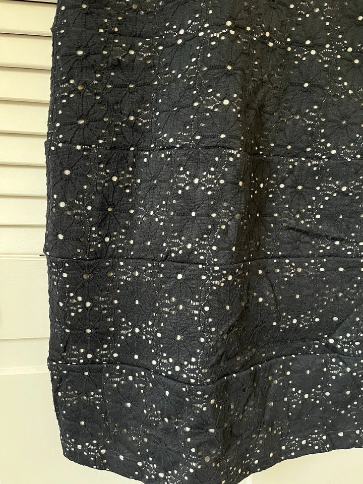 Valerie Bertinelli 连衣裙 12 码黑色孔眼镂空弹力鸡尾酒会 — 第 4/4 张图片