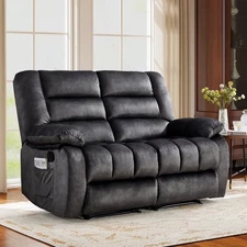 CANMOV Manual Reclining Loveseat,2-Seater Fabric Recliner