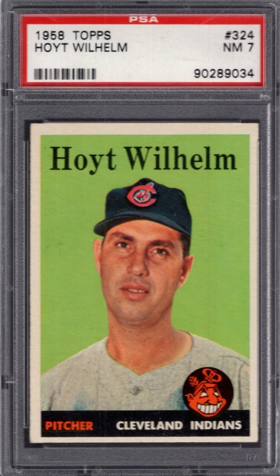 1958 Topps #324 HOYT WILHELM (HOF) PSA 7 NM Cleveland INDIANS