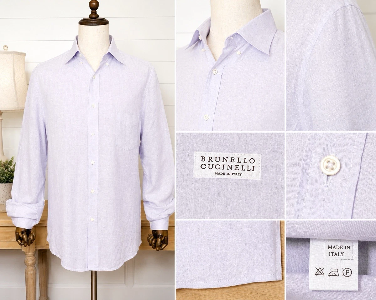 専用　BRUNELLO CUCINELLI ボタンダウンシャツ Brunello Cucinelli Linen Casual Button-Down Shirts for Men for