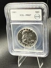 1961 Franklin Half Dollar 50C ICG PR67 Proof Silver Coin High Grade