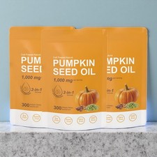 Pumpkin Seed Oil 1000mg with Saw Palmetto 3 Packs X 300 Softgels